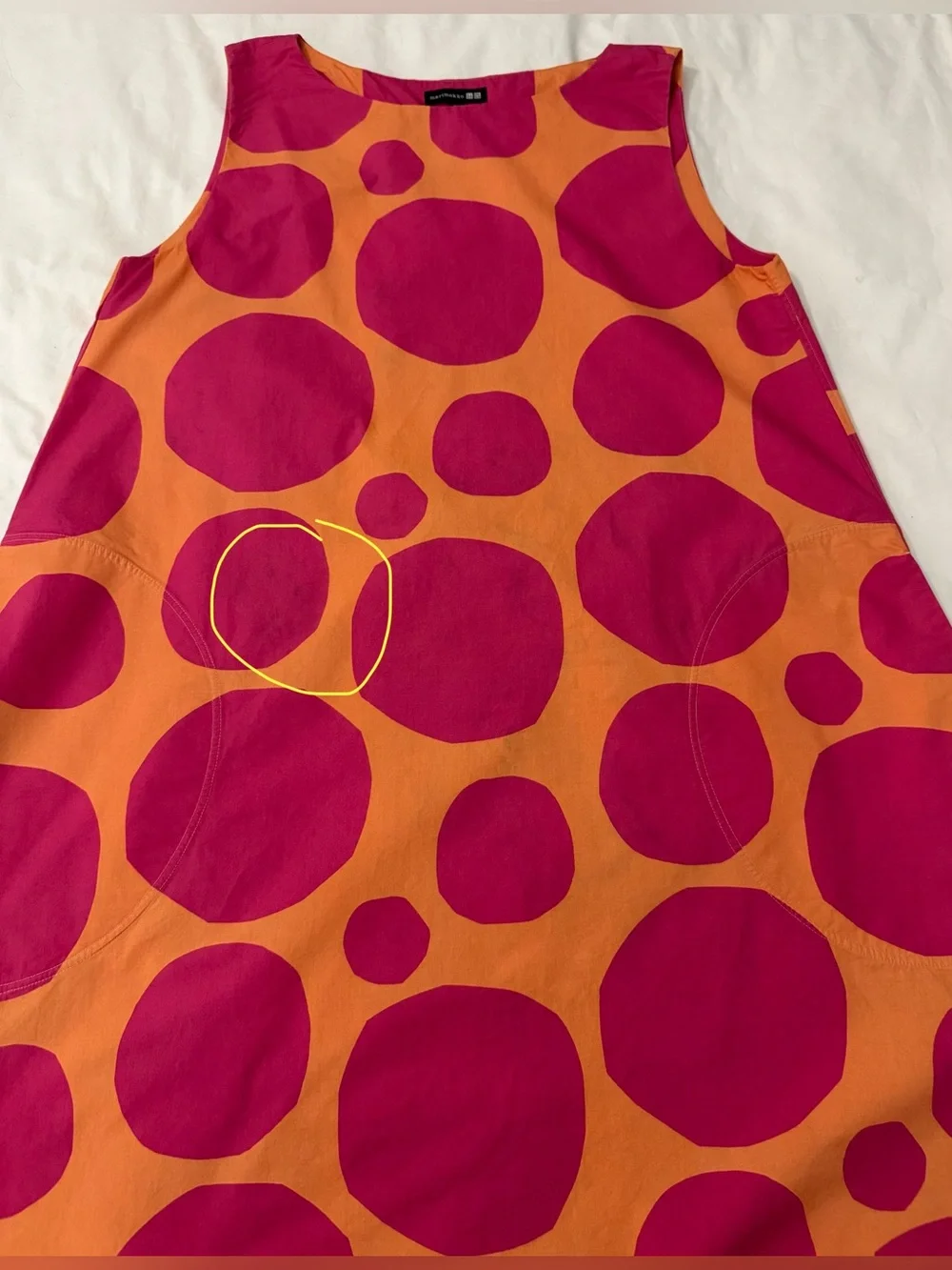 Uniqlo × Marimekko Women's A-Line Sleeveless Dress Pink Size L - Picture 6 of 9
